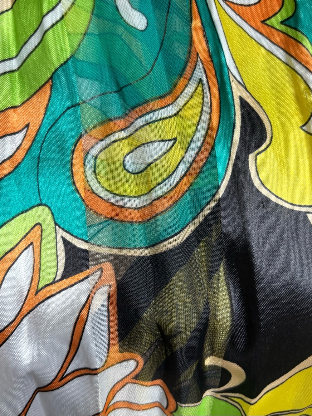 Vintage Psychedelic Scarf, Long Polyester retro - Picture 7 of 16